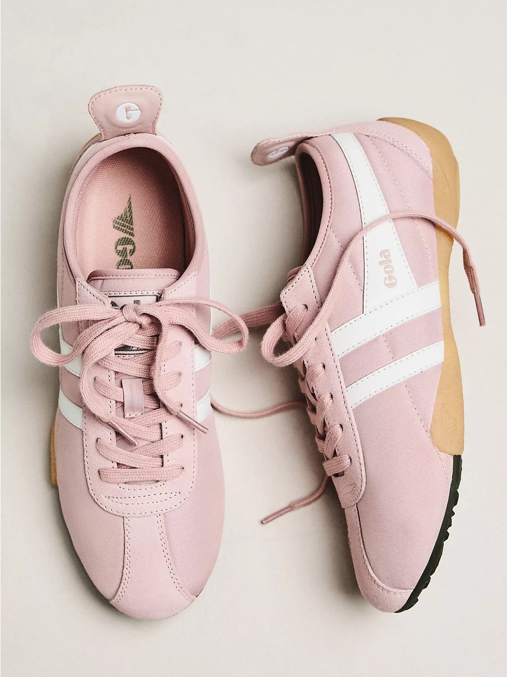 New Gola Exclusive Curve Sneakers Chalk Pink/White/Khaki/Gum - Picture 1 of 8